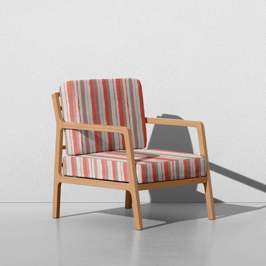 Montauk Stripe-Indoor/Outdoor Upholstery Fabric-Coral