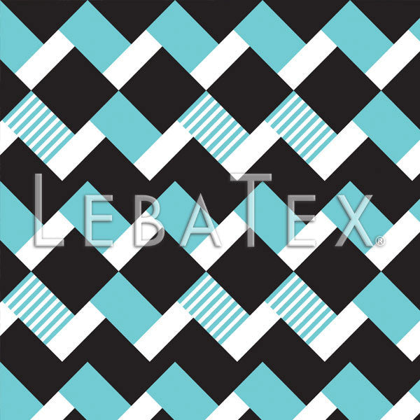 LebaTex Block Stripe-Turquoise Customizable M.O.D. Fabric