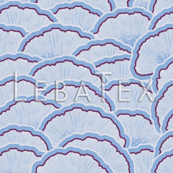 LebaTex Fan Scallop-Sky Blue Customizable M.O.D. Fabric