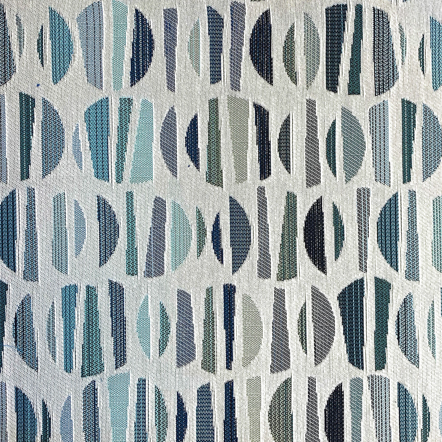 Geometric blue and white Crypton upholstery fabric