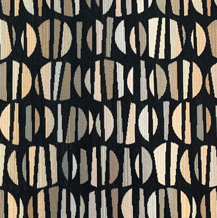 Geometric Black Crypton Upholstery Fabric